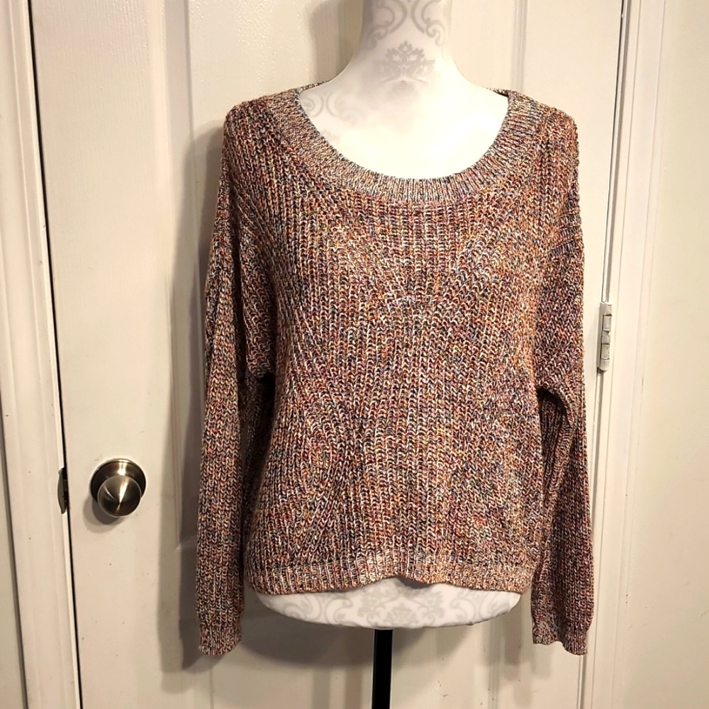 NWOT EXPRESS Multicolored Back Cut Out Sweater